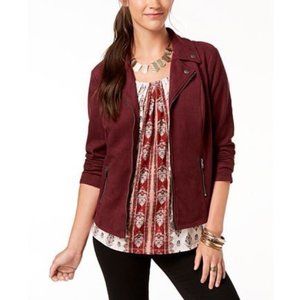 Style & Co Faux Suede Moto Jacket